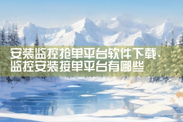安装监控抢单平台软件下载